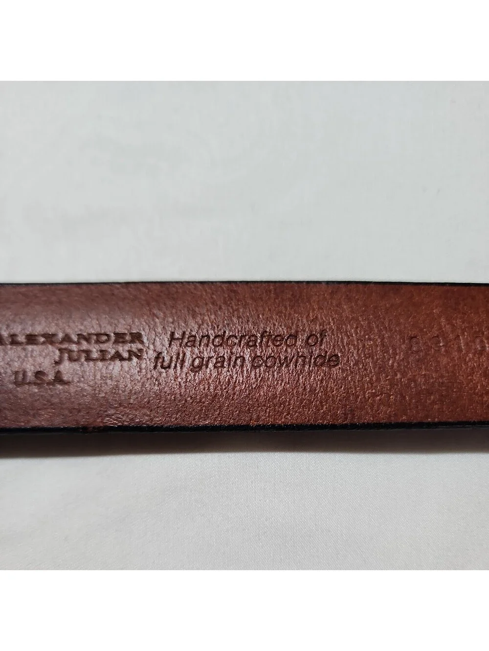 Colours Alexander Julian Mens full Grain Leather Belt sz 38 cowhide made in USA